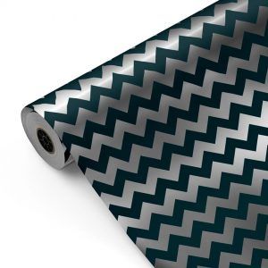 Bobina papel de regalo Chevron Azul y Plata–mckp