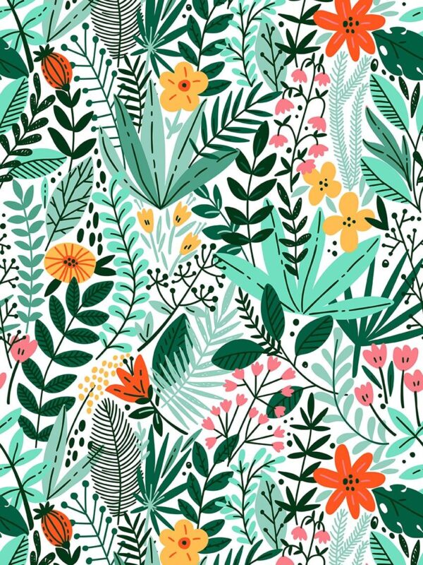 Bobina papel de regalo Flores Jardín Naif