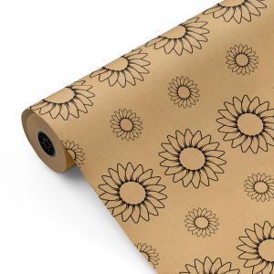 Bobinas de papel de regalo Girasoles Kraft y Negro–mckp