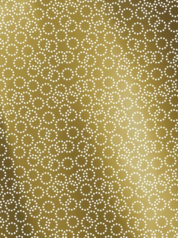 Bobina papel de regalo clásico Circulos Oro