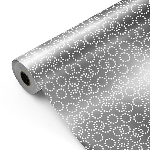 Bobina papel de regalo clásico Circulos Plata - mckp