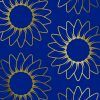 Bobina papel de regalo Girasoles - Azul 3591 y Oro