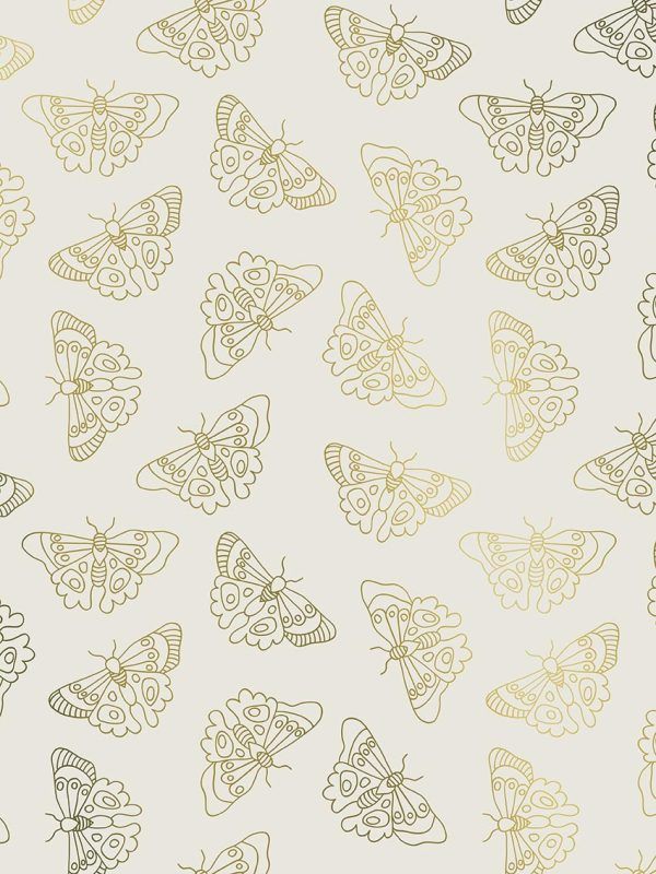 Bobina papel de regalo Mariposas v1 crema 9043 y Oro 971