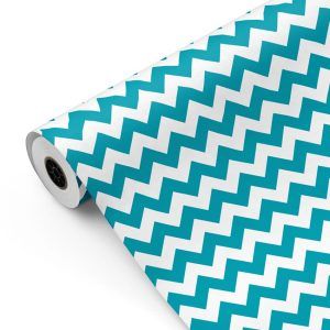 Bobina papel de regalo chevron 2024 Azul 320 y Blanco mckp