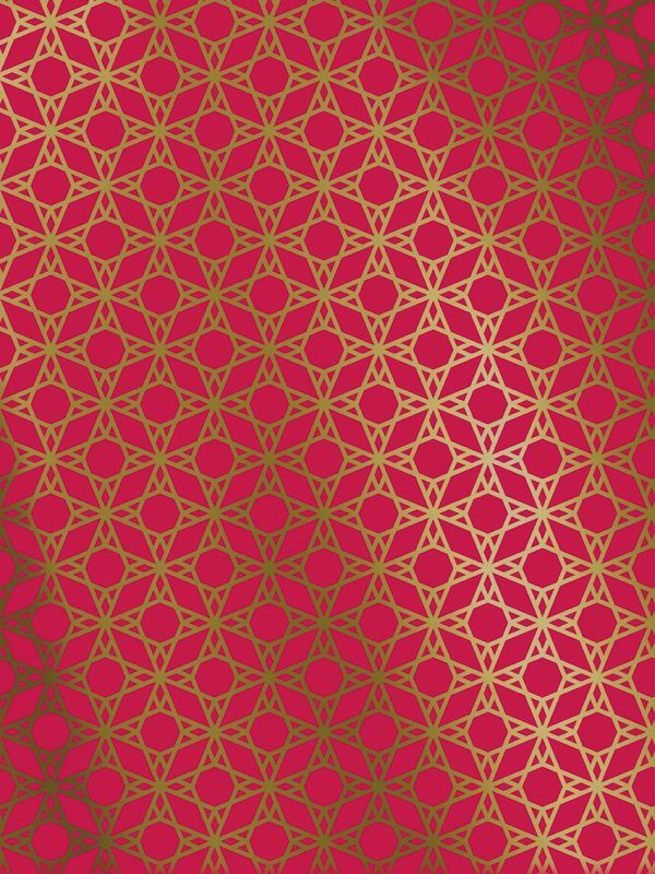 Bobina papel regalo Estrellas Geométricas 2024 Oro-Rojo