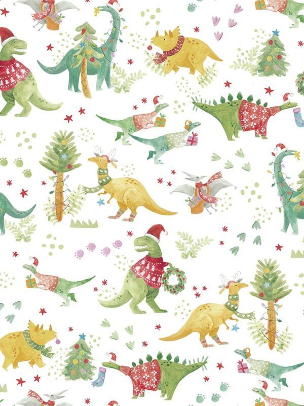 Rollo papel de regalo DInosaurios Acuarela