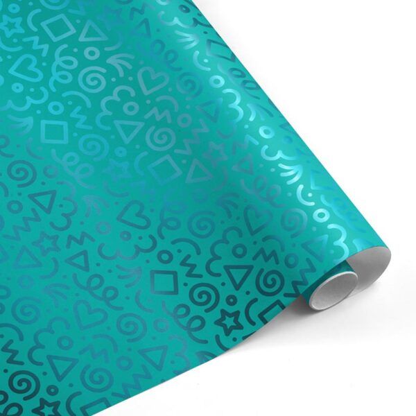Rollo papel de regalo Fun Turquesa 3265 - Azul Metal 8225-mckp