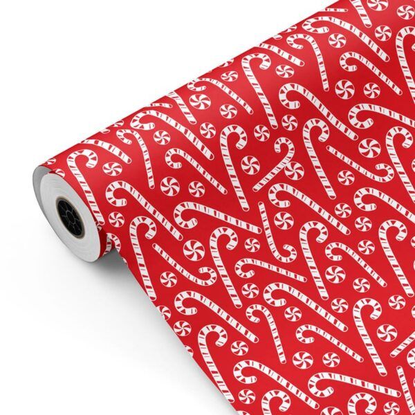 Bobina papel de regalo Bastones Navidad - mckp