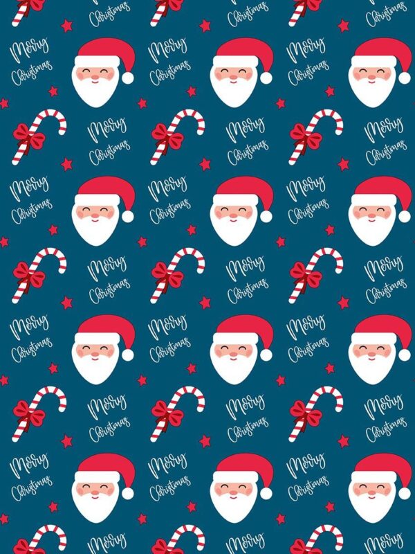 Bobina papel de regalo Papa Noel y Bastones