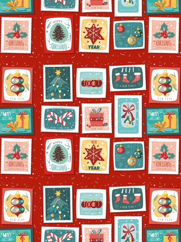 Bobina papel de regalo Sellos Navidad