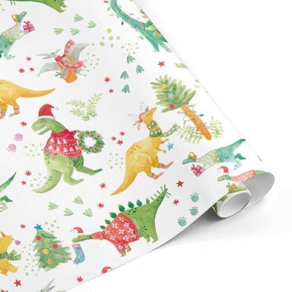 Rollo papel de regalo DInosaurios Acuarela–mckp