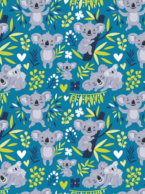 Rollo papel de regalo KoalaAzul F 534 Azul 314 Verde 389