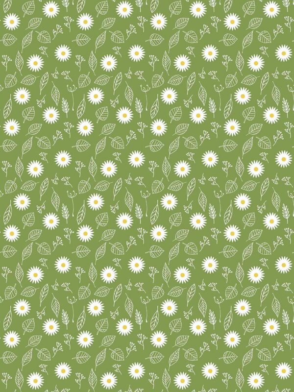 Rollo papel de regalo Margaritas Hojas Rama Verde 576 - Allo 129