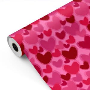Bobina papel de regalo Corazones Modernos Rosa intenso