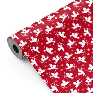 Bobina papel de regalo Cupido Rosa 183 Rojo y Oro-mckp