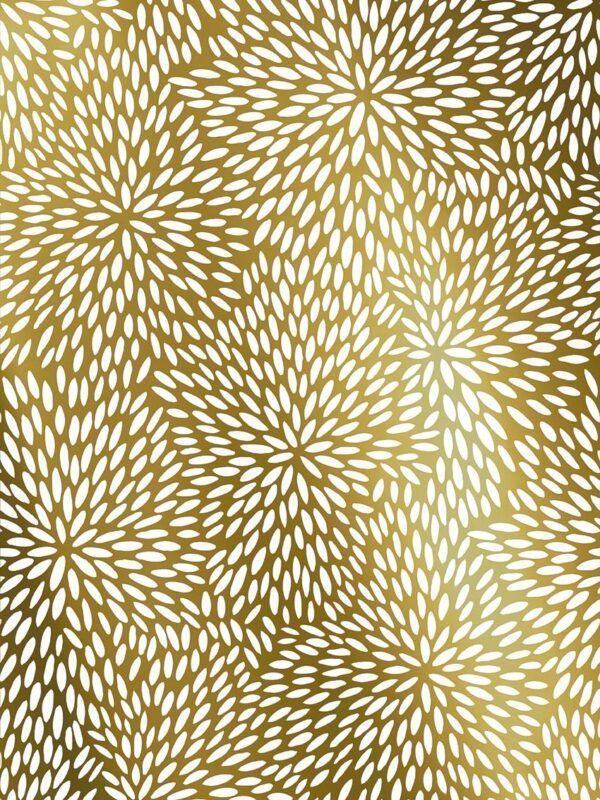 Rollo papel de regalo Flores Swaite Oro Blanco calado