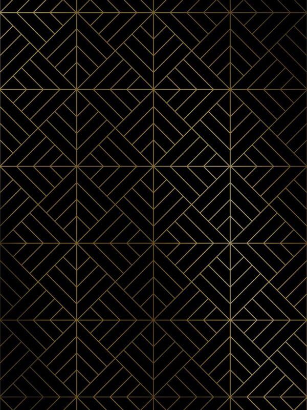 Rollo papel de regalo Geométrico Moderno Negro y Oro