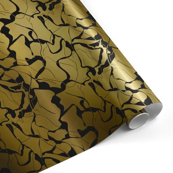 Rollo papel de regalo Aguas Negro y Oro–mckp