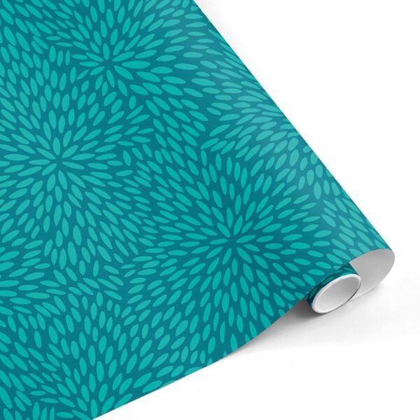 Rollo papel de regalo FLORES BLACK SWAITE azul 7474 turque 326–mckp