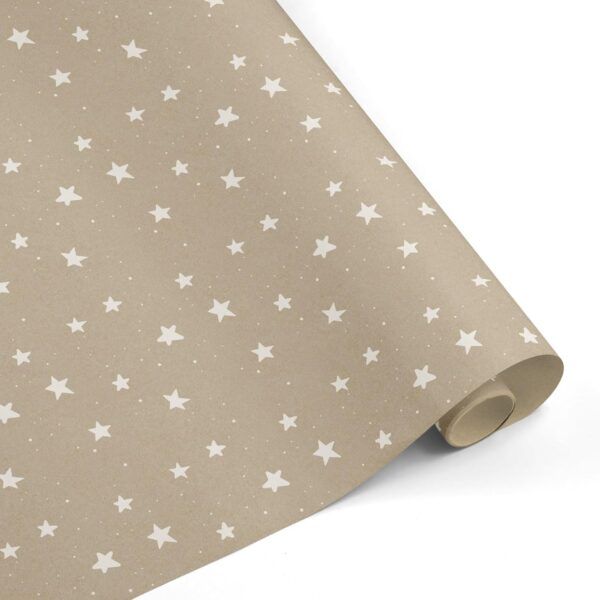 Pack 3 rollos papel regalo 0,5x3m • KRAFT IMPRESION VARIADA- Con 8 etiquetas y cordones • Ideal para: Tiendas Negocios Comercios Cumpleaños Baby Shower Bodas Decoración - Imagen 5