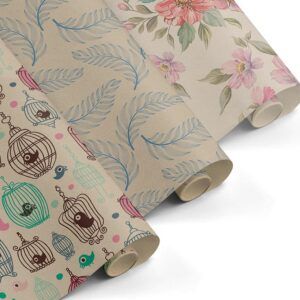 Caja 3 rollos papel de regalo Kraft Pack B 50 x 300 cm