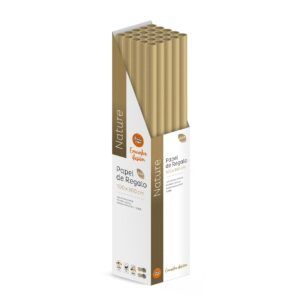 Pack 25 Rollos Papel Regalo Kraft Marrón Verjurado 3m x 1m, Caja Expositora