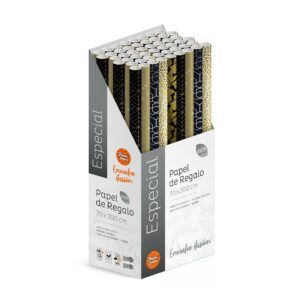 Pack 50 Rollos Papel Regalo Classic Reforzado 2m x 70cm, Caja Expositora