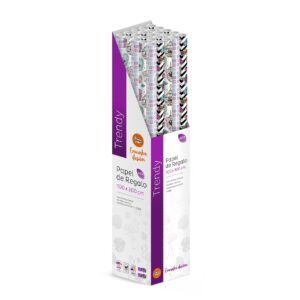 Pack 25 Rollos Papel Regalo Trendy 3m x 1m, Caja Expositora