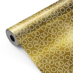 Bobina Papel Regalo Aros Fondo Oro