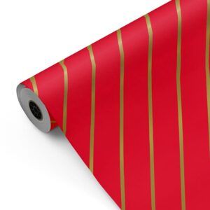 Bobina Papel Regalo Rayas Diagonal Rojo