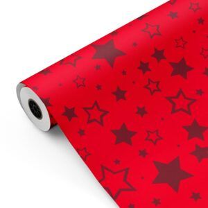 Bobina Papel Regalo Negro Estrellas