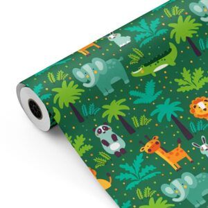 Bobina Papel de regalo Animales de la SELVA, 31 cm o 62 cm x 80 metros