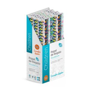 Pack 50 Rollos Papel Regalo Children 2m x 70cm, Caja Expositora
