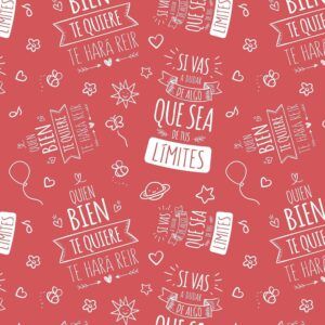 Rollo de Papel Regalo Frases inspiradoras - Bobina Grande Resistente - San Valentín Regalos Bodas Tiendas Comercios - FP Fiesta Paper