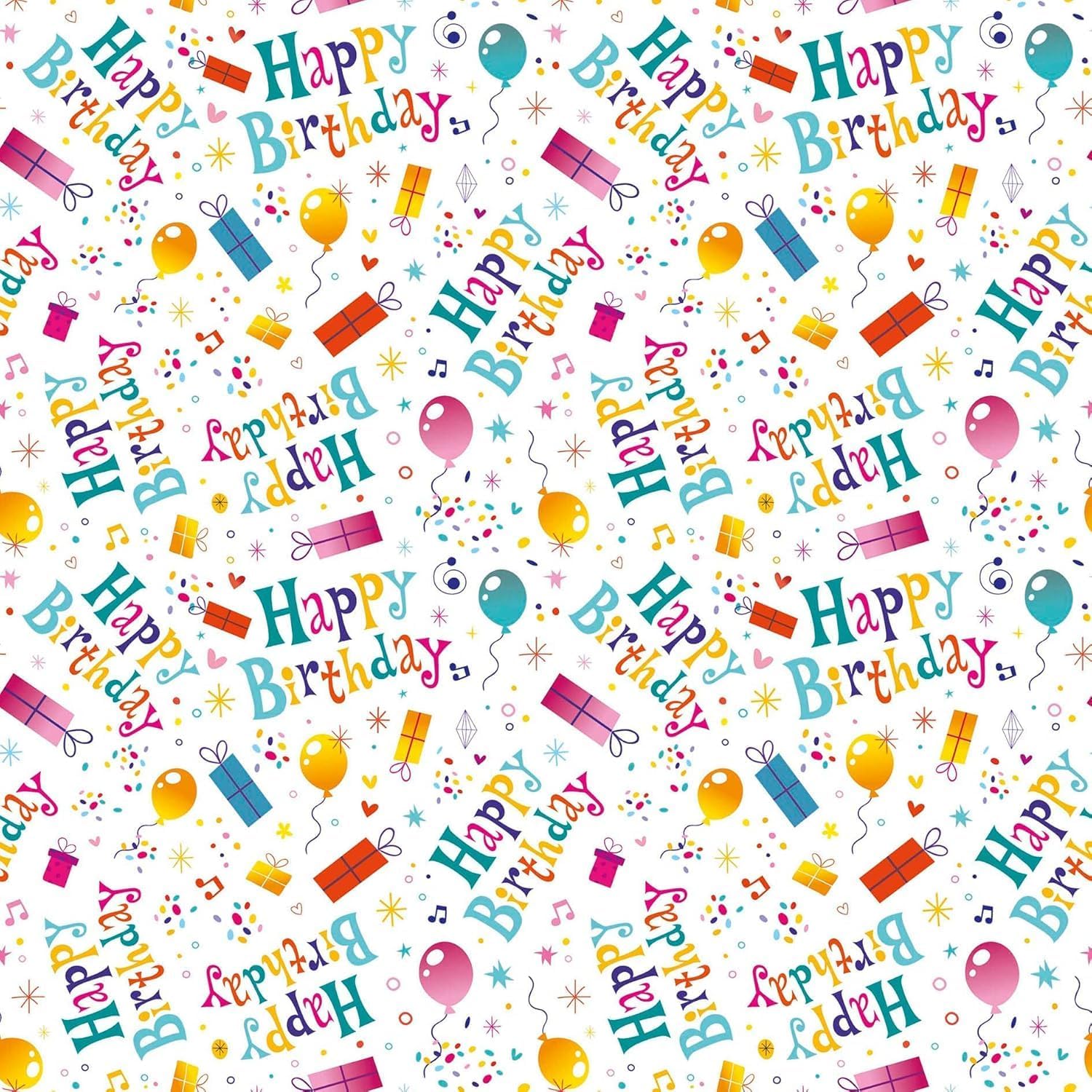 Rollo de Papel Regalo Cumpleaños – Bobina Grande Resistente – Niños Cumpleaños Decoración – Happy Birthday – FP Fiesta Paper