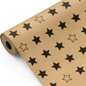 Bobina de Papel Kraft Estrellas Negro