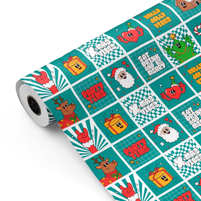 Bobina Navidad Pop Art Turquesa-MCKP